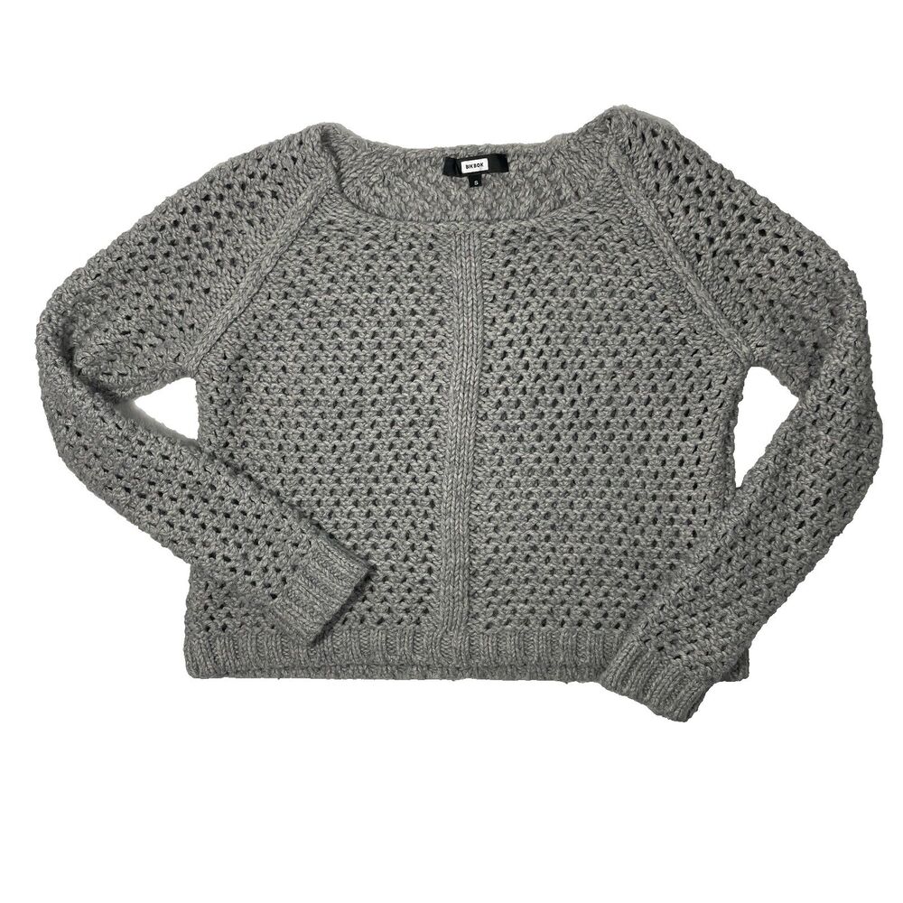 Bik Bok Women’s Gray Knit Sweater Size S Cozy Fall Neutral Pullover